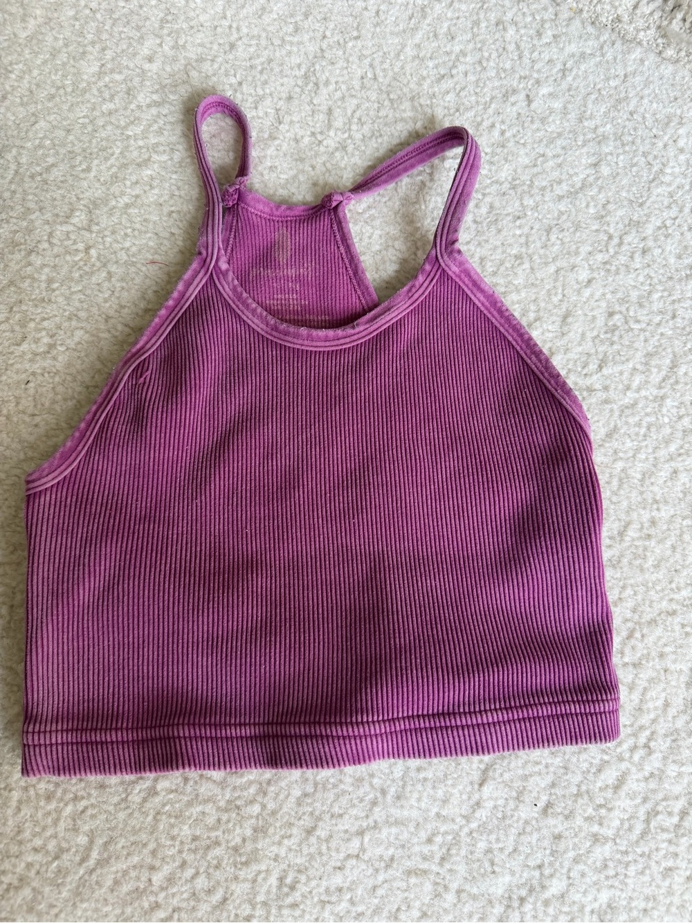 Free People Happiness Runs Long Crop Tank M/L medium large Purple - Picture 2 of 3